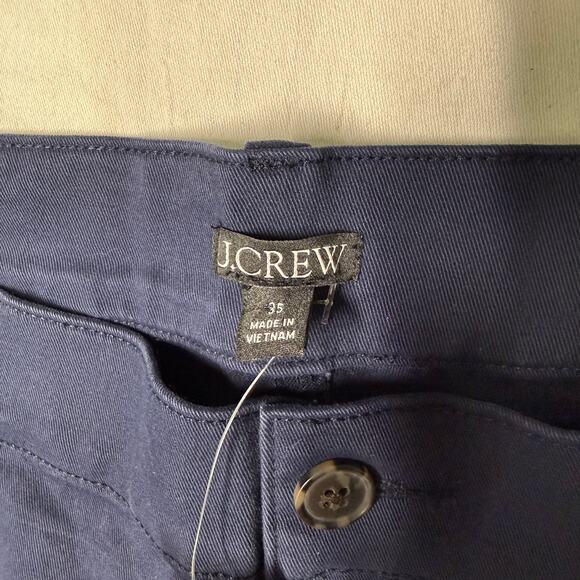 J. Crew women’s Sailor Slim Wide-Leg Chino Pant Size 35 navy blue BY637 NWT - Picture 3 of 9